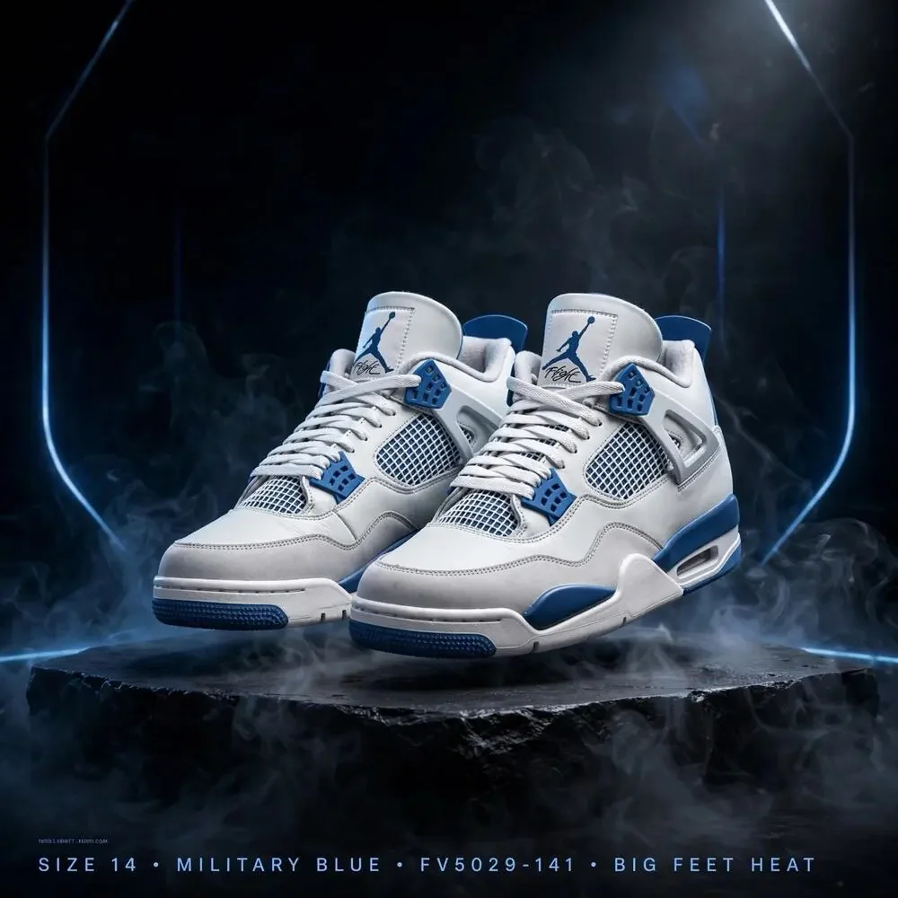Size 14 - Air Jordan 4 Retro Military Blue 2024 FV5029-141 White Blue Nike Air